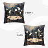 Housse de coussin en peluche réversible (18x18 pouces, motif pissenlit)
