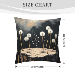 Doppelseitiger Plüsch-Bezug (18x18 Zoll, Löwenzahn-Muster)
