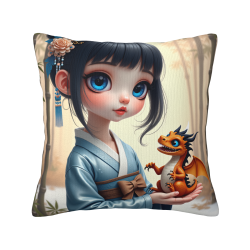 Housse de coussin en peluche style fille mignonne - Okomall