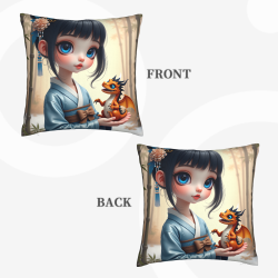 可愛少女風毛絨抱枕套 - Okomall