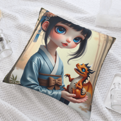 Funda de almohada de felpa estilo niña linda - Okomall