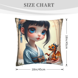 可愛少女風毛絨抱枕套 - Okomall