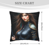 Fodera per Cuscino in Peluche Doppia Faccia - Guerriera Fantasy (18x18 pollici)