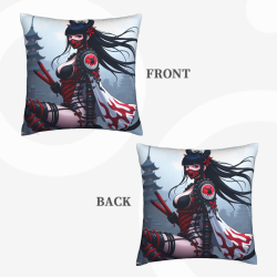 Fodera per Cuscino in Peluche Doppia Faccia 18x18 pollici - Motivo Ninja Samurai