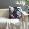 Kissenbezug aus Plüsch, doppelseitig, 18x18 Zoll – Ninja-Samurai-Motiv