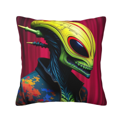 Doppelseitiger Plüsch-Bezug (18x18 Zoll) - Alien-Muster