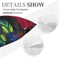 Funda de almohada de felpa reversible (18x18 pulgadas) - Diseño de criatura alienígena