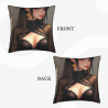 Housse de coussin en peluche réversible (18x18 pouces) - Motif féminin à la mode