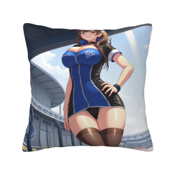 Funda de Almohada Anime - Chica Vibrante en Escena Callejera