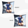 Housse de Coussin Anime - Fille Vibrante dans un Décor Urbain