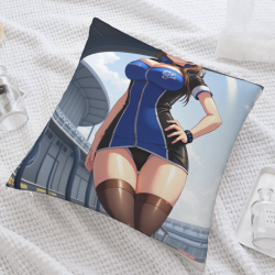 Federa Cuscino Anime - Ragazza Vibrante in un Contesto Urbano