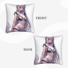 Funda de almohada de felpa doble cara 18x18 pulgadas con diseño de chica anime bonita