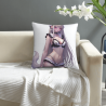 Funda de almohada de felpa doble cara 18x18 pulgadas con diseño de chica anime bonita