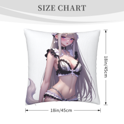 18x18인치 양면 플러시 애니메이션 예쁜 소녀 베개커버