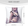 Funda de almohada de felpa doble cara 18x18 pulgadas con diseño de chica anime bonita