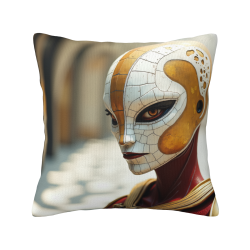 Funda de Almohada de Felpa de Doble Cara (45x45cm) - Patrón de Estilo Ciencia Ficción