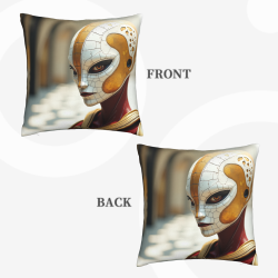 Funda de Almohada de Felpa de Doble Cara (45x45cm) - Patrón de Estilo Ciencia Ficción