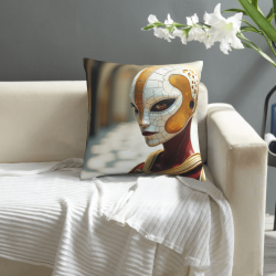 Funda de Almohada de Felpa de Doble Cara (45x45cm) - Patrón de Estilo Ciencia Ficción