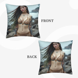 Housse de Coussin en Peluche Fille Adorable - Okomall