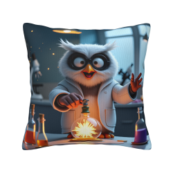 Funda de almohada de felpa de doble cara 18x18 pulgadas (Búho lindo)