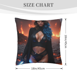 18x18in Double - Sided Plush Pillowcase - Cool Female Pattern