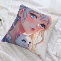 Housse de Coussin Fille Rêveuse - Okomall