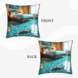 Funda de almohada de felpa doble cara de 18x18 pulgadas con estampado completo