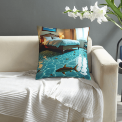 Funda de almohada de felpa doble cara de 18x18 pulgadas con estampado completo