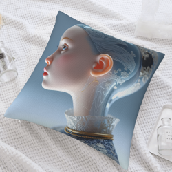 غطاء وسادة مخملي مزدوج الجوانب 18×18 بوصة بتصميم دمية