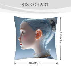 Funda de almohada de felpa doble cara de 18x18 pulgadas con estampado de muñeca