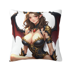 Funda de almohada de felpa reversible de 18x18 pulgadas con diseño de demonio femenino