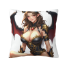 18x18 inches Double - Sided Plush Pillowcase with Female Demon Pattern