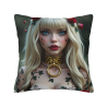 Funda de almohada de felpa de doble cara 18x18 pulgadas con diseño de chica misteriosa