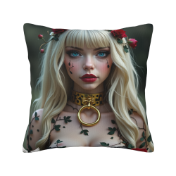 Funda de cojín de felpa impresa de doble cara de 45x45 cm - Belleza Misteriosa