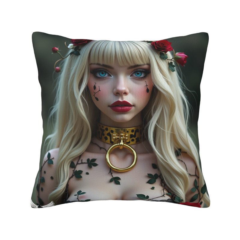 Funda de cojín de felpa impresa de doble cara de 45x45 cm - Belleza Misteriosa