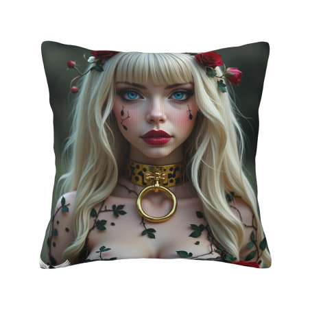 Funda de cojín de felpa impresa de doble cara de 45x45 cm - Belleza Misteriosa