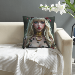 Funda de cojín de felpa impresa de doble cara de 45x45 cm - Belleza Misteriosa