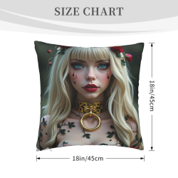 Funda de cojín de felpa impresa de doble cara de 45x45 cm - Belleza Misteriosa