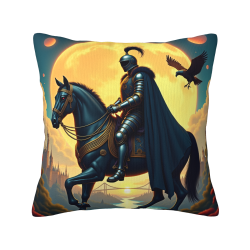 Funda de almohada de felpa reversible con diseño de caballero, 18x18 pulgadas