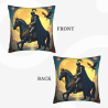 18x18 Inches Double - Sided Plush Pillow Cover with Knight Pattern