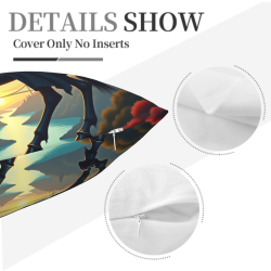 18x18 Inches Double - Sided Plush Pillow Cover with Knight Pattern
