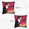 Funda de almohada de felpa reversible con estampado de gato, 18x18 pulgadas