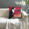 Housse de coussin en peluche réversible à motif chat, 18x18 pouces