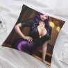 Funda de almohada de felpa doble cara de 18x18 pulgadas con chica sexy de cabello morado