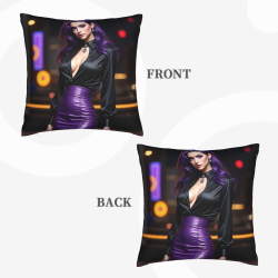 18x18 Inches Double - Sided Plush Pillowcase with a Beauty Pattern