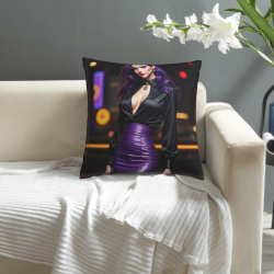 18x18 Inches Double - Sided Plush Pillowcase with a Beauty Pattern