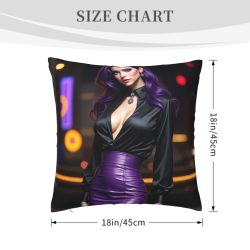 Funda de almohada de felpa doble cara de 18x18 pulgadas con diseño de belleza