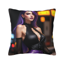Funda de almohada de felpa doble cara de 18x18 pulgadas con patrón de belleza