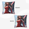 Coussin en Peluche Double Face 18x18 pouces avec Motif de Fille de Course