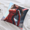Coussin en Peluche Double Face 18x18 pouces avec Motif de Fille de Course